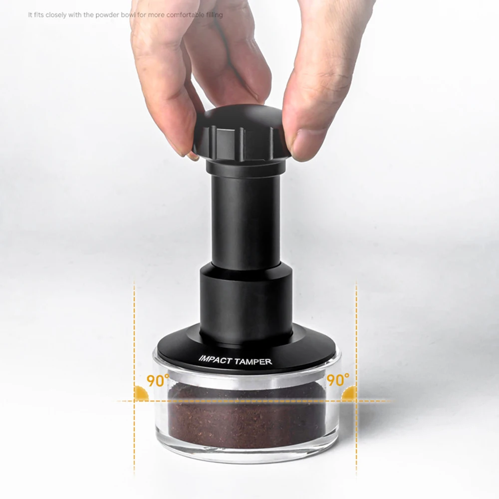 51/53/58mm Coffee Impact Tamper Stainless Steel Flexible Tamper 25-35 Lbs Pressure Four Spring Adjustable Barista Tool