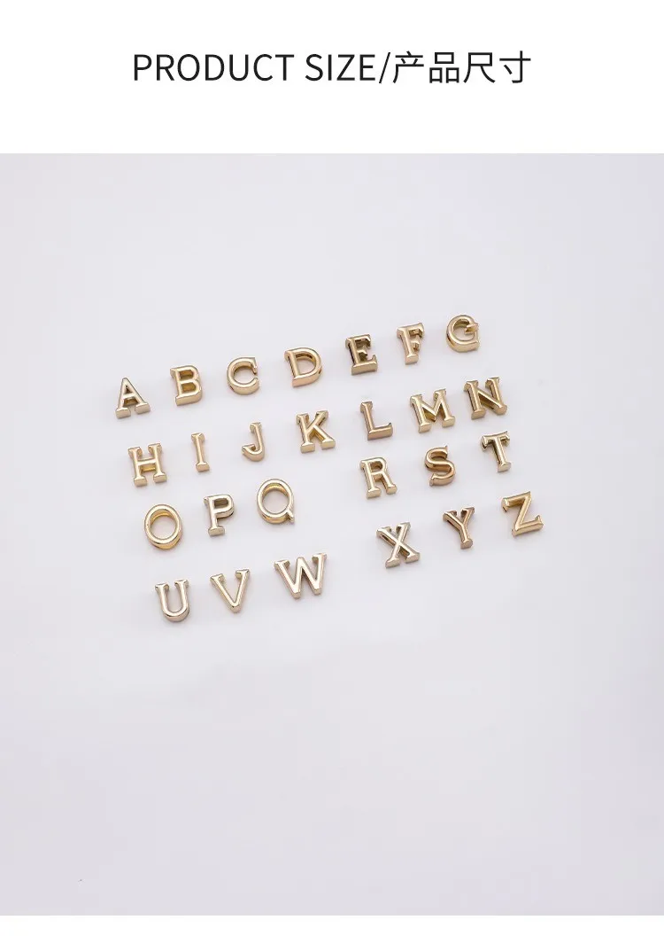 Luxury Bag Shoulder Strap Decoration Letter Accessories DIY Custom Metal Logo Letter Hardware Badges
