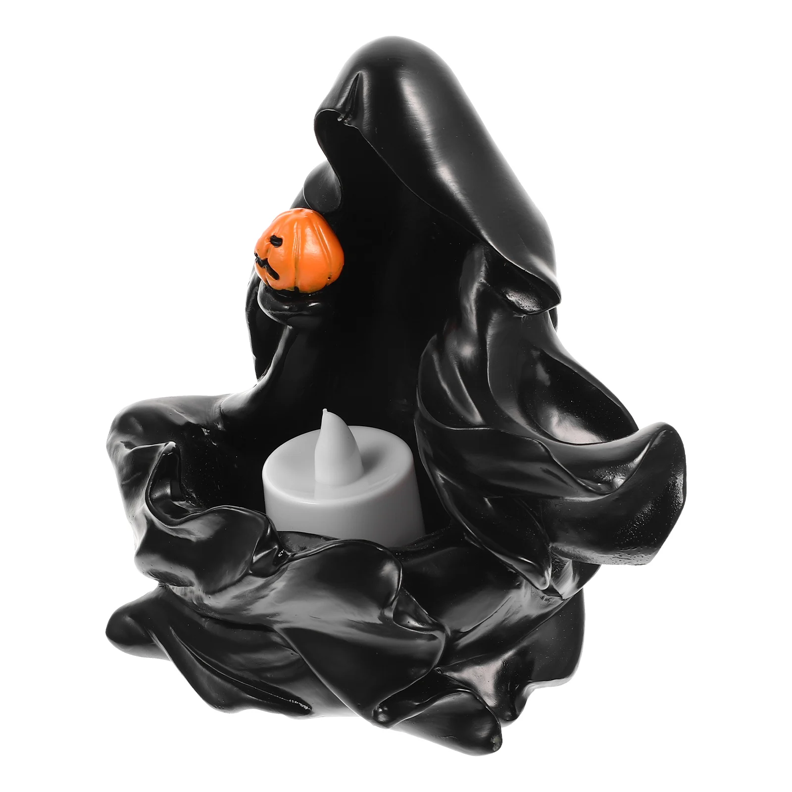 

Resin Ghost Pumpkin C Holder Black Decor Tealight Container Halloween Gift Creative nament Party Supply Flameless C