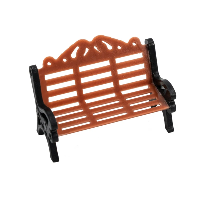 5 Stuks Miniatuur Parkbank 1:75/100/150 Schaalmodel Stoelen Plastic Speelgoed Voor Diy Zand Tafel/poppenhuis Tuin Decor Craft Ornament