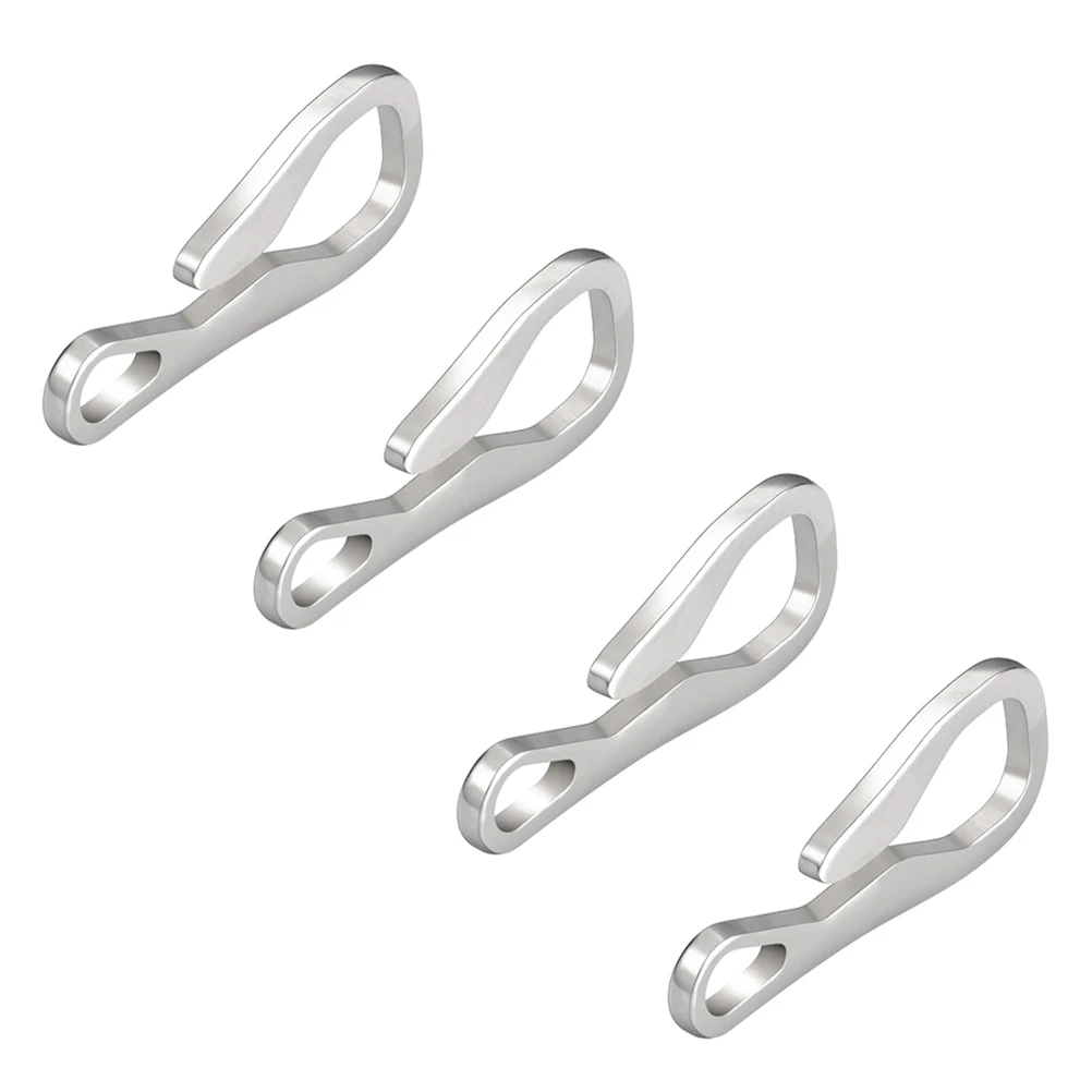 

4 pcs Cobra Keychain Hooks Silver Stainless Steel Durable Quick Release Backpack Keys Hanger Chain Buckles Camping Hiking