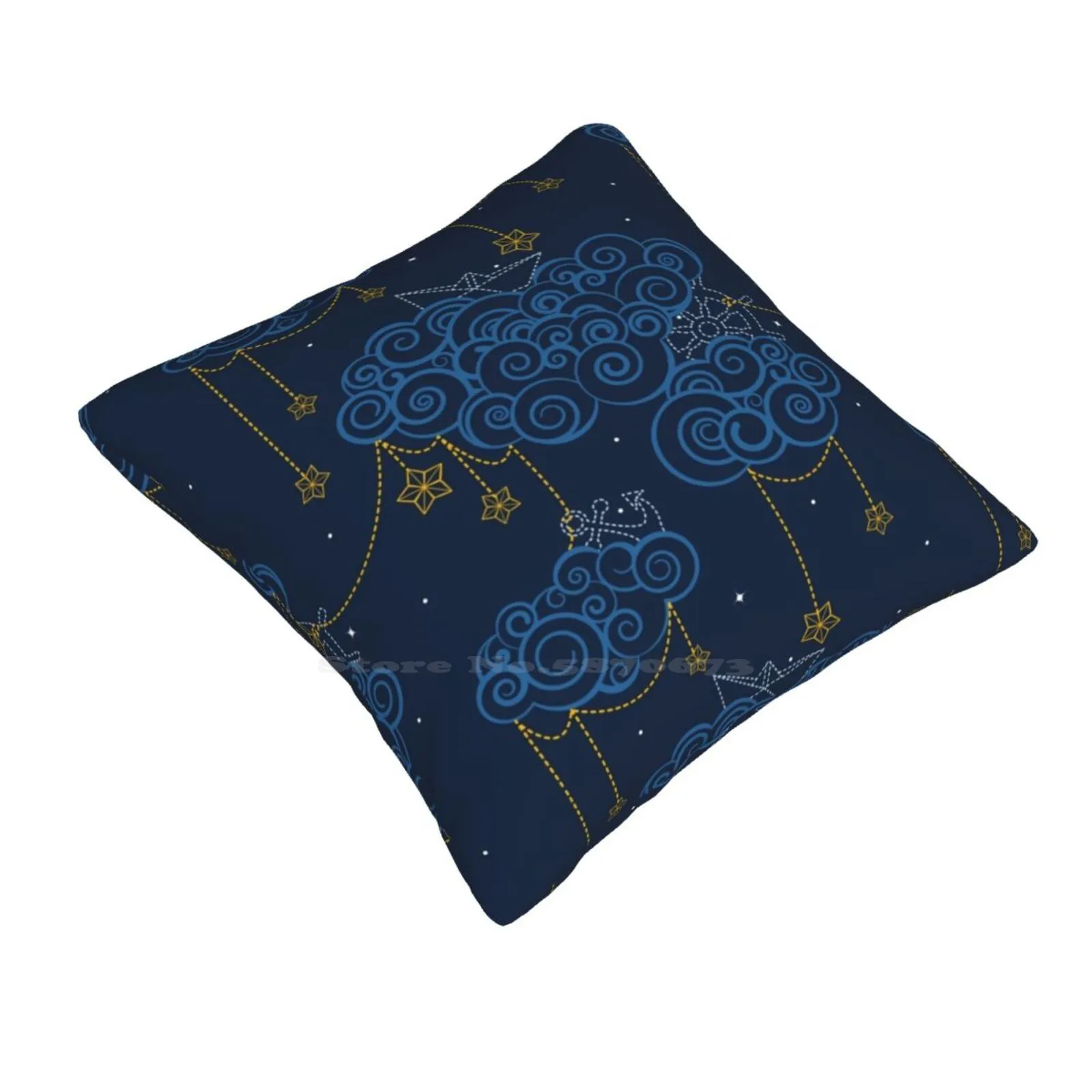 Skies Soft Comfortable Pillowcase Skies Ship Origami Stars Constellation Night Sky Pattern Starry Boys Kids Cute Swirly Boat