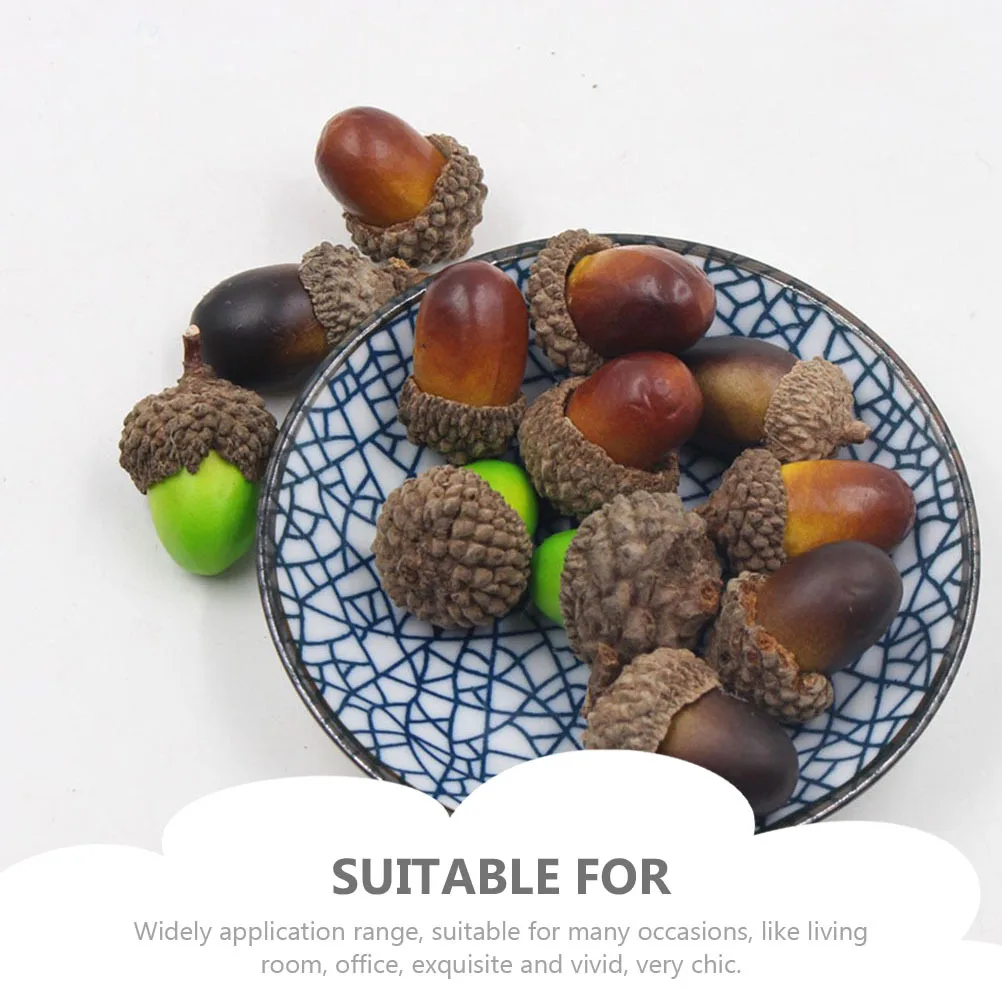 

50Pcs Acorn Ornaments for DIY Crafts Making Simulated Acorn Home Decor Festive Party Wedding Table Decoration Xmas Pendants