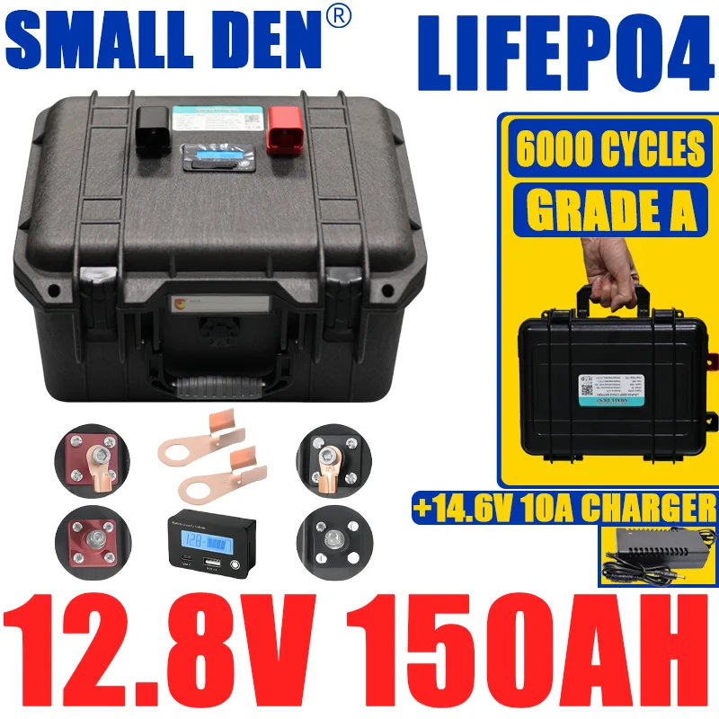 

Новый аккумулятор LiFePO4 12 В, 150 Ач, 100 Ач, 12,8 В, ячейки, 1200 Вт, портативный портативный двигатель для кемпинга на открытом воздухе с перезаряжаемой батареей, беспошлинный