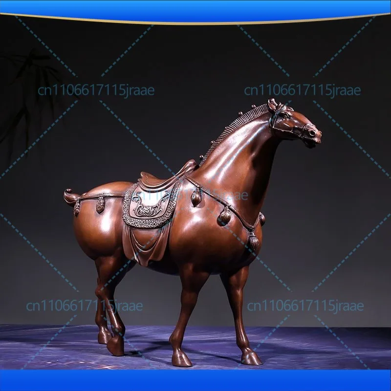 For Tang Ma War Horse Success Bronze Home Office Study Ornament Model