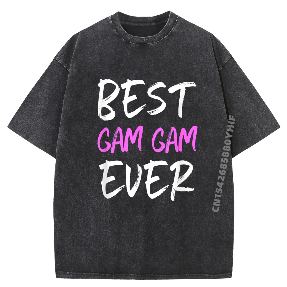 

Best Gam Gam Ever Family Men T-shirt Family Mens Father Day Tops & Tees Graphic T-Shirt Retro Washed Oversized Luxury Designer