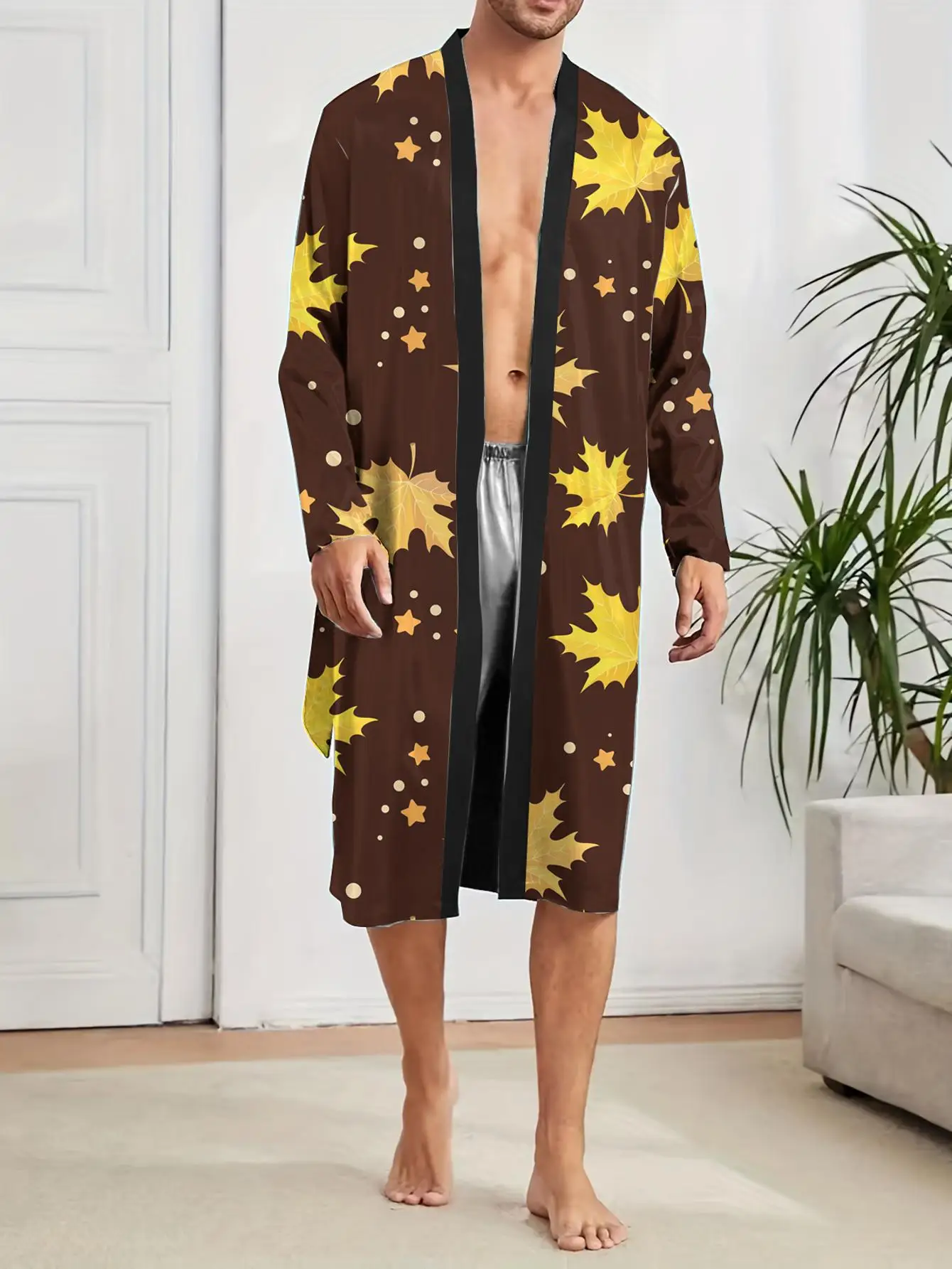 1pcs Men's Robes 2026 Spring/Summer Robe man Robes Bathrobe Men's bathrobe Sleepwear 3D Printed Breathable Graphic