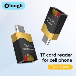 Кардридер Elough Mini Type-C, устройство для чтения карт памяти, OTG, Micro SD, алюминиевый сплав, скрытый разъем для карт, флеш-накопитель для Huawei, iPad, Macbook