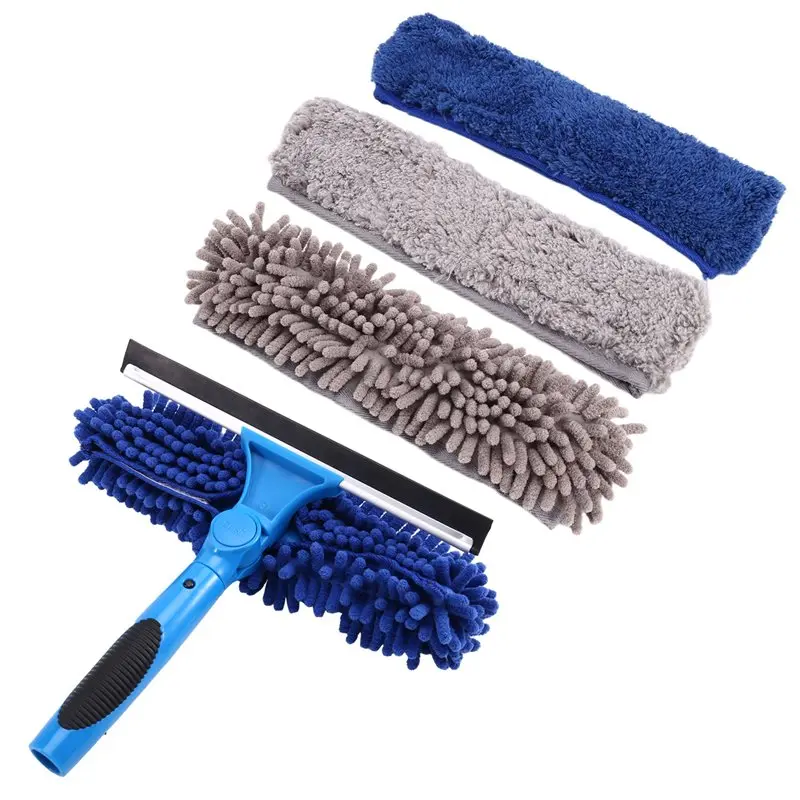 

JHD Cleaning Brush Squeegee Kit 2-In-1 High-Reach Window Cleaning Outdoor Glass Cleaning Of Windows/Tiles/Floors