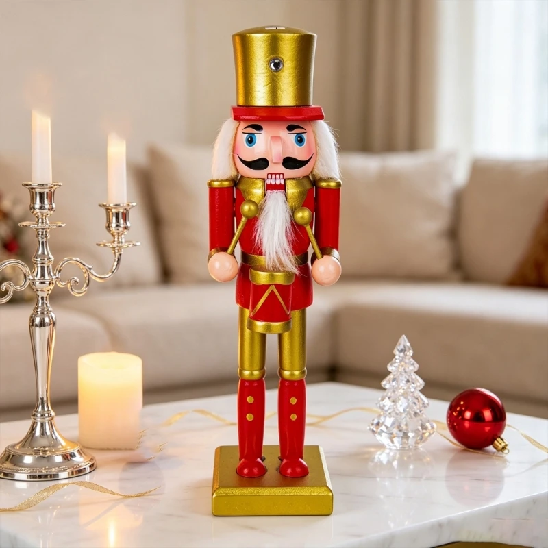 Weihnachtsfigur für den Innenbereich mit Holzoptik und freistehendem Ständer 3XUF – Detail 1