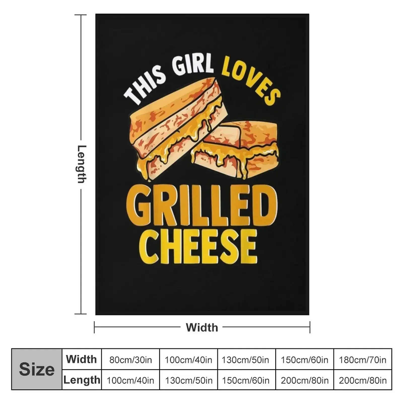 This Girl Loves Grilled Cheese Throw Blanket couch cozy soft plush fuzzy picnic outdoor blanket