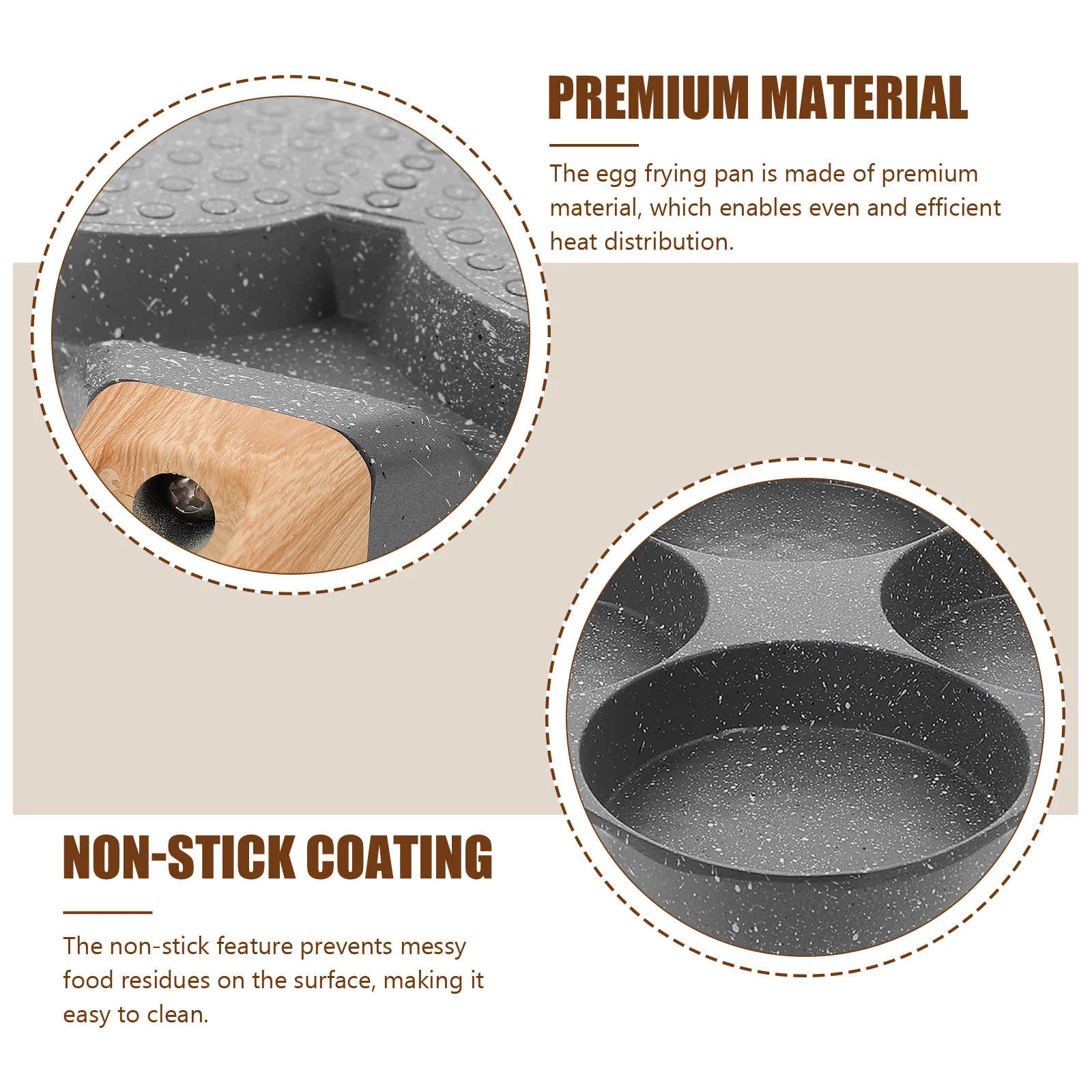 

4-Cup Non-Stick Egg Multifunctional Home Breakfast Anti-Scald Handle Cooking For Eggs Pancakes Steaks Burger Frying Pan Non
