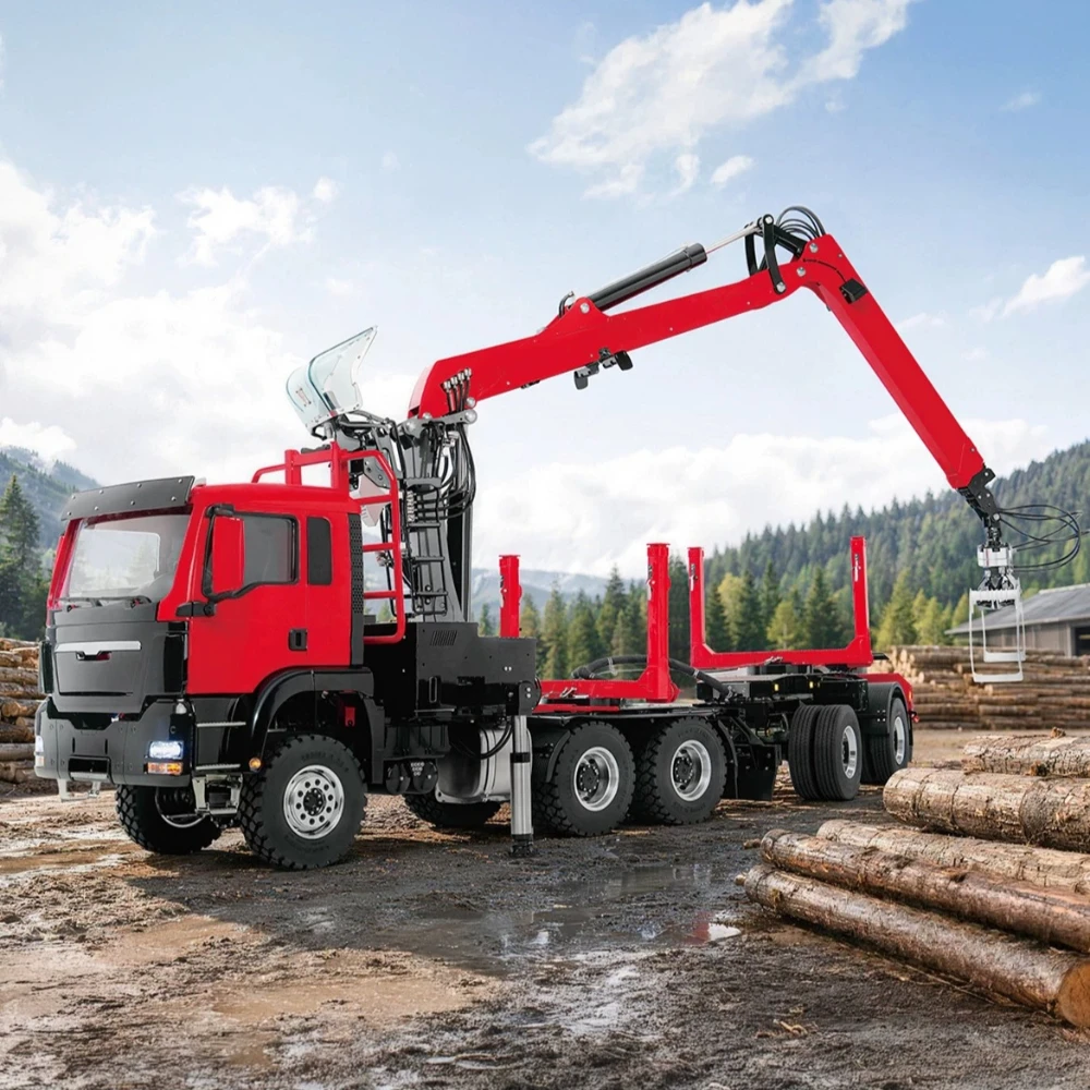 LESU Hydraulic Timber Crane Transport Vehicle 1/14 Truck-Mounted Log Grab with Rotating Timber Crane Transport Vehicle LS-Z0073