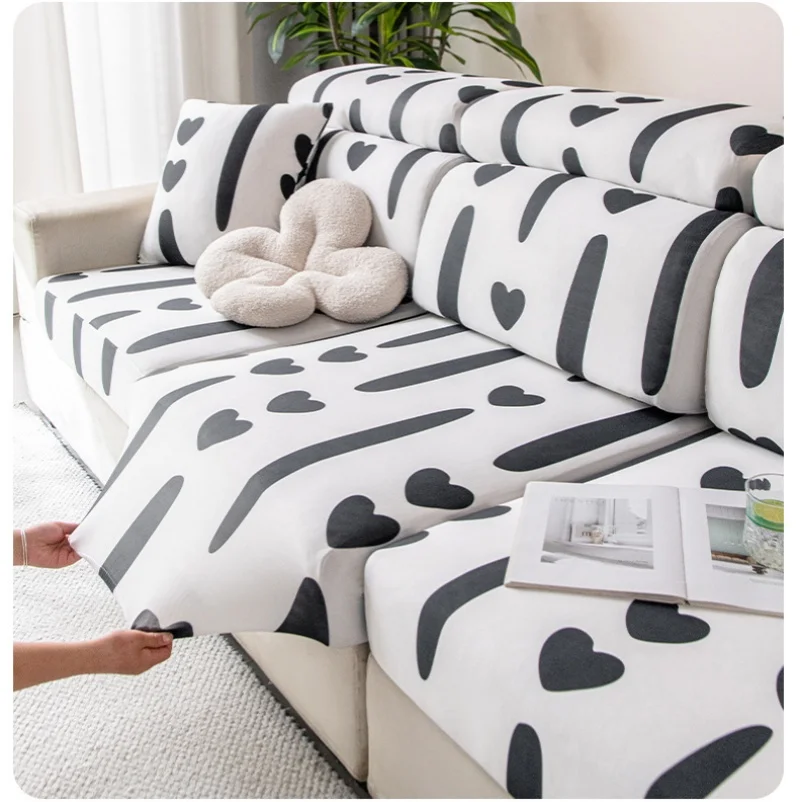 غطاء أريكة مرن ذو ملمس رائع وشامل لثلاثة مقاعد مع أغطية وسائد عالمية لصالة تشيس غطاء من الحرير الجليدي للصيف