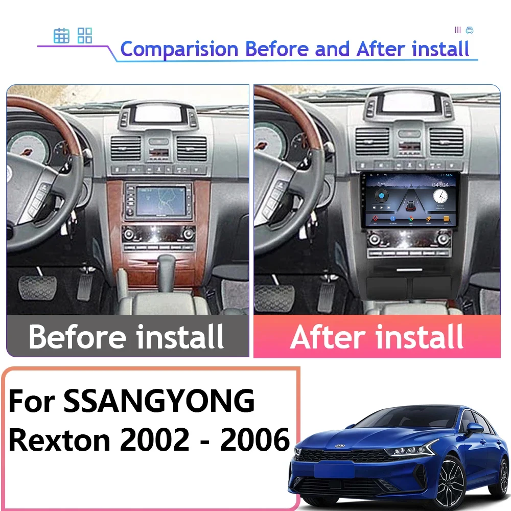 Android 13 For SSANGYONG Rexton 2002 -2006 7862CPU Multimedia Car Player Lettore Autoradio Screen Vehicle Navigation GPS No 2din