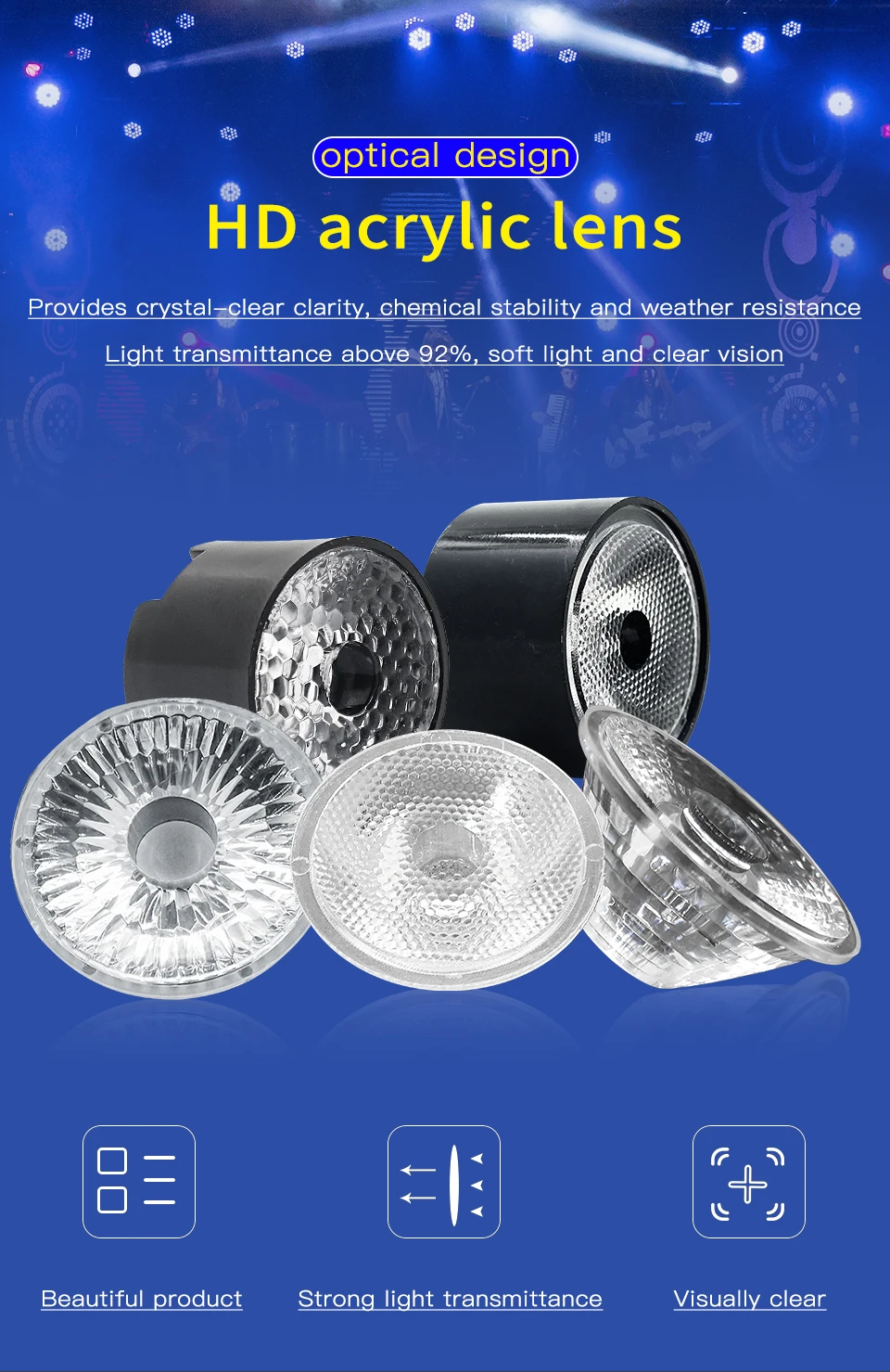 Led Par Licht Objektiv Mit Schwarz Unterstützung Verwenden Für 18x12w 7x12w 12x12w 36x10w Led Bühne Licht – Detail 1