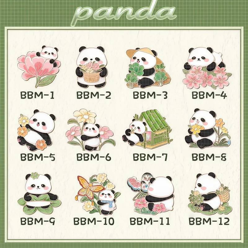 Wonderful Premium Cute Panda Traditional Style Kite Fridge Magnet Spring Animal Iron Tile Gift Souvenir for Children Friends Set