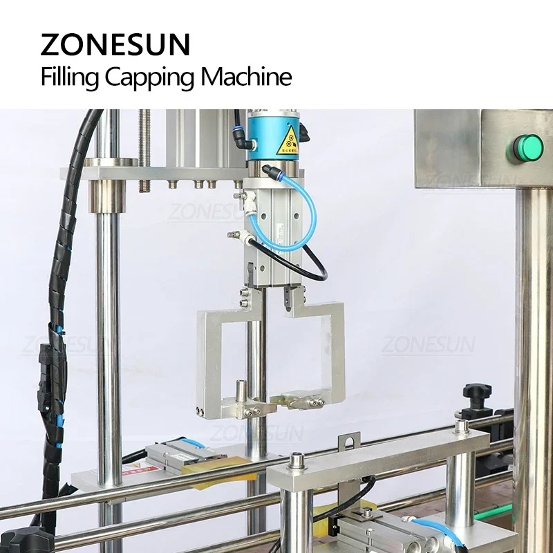 ZONESUN Automatic Customized Paste Liquid 4 Nozzles Filling and Irregular Bottle Caps Capping Machine Production Line