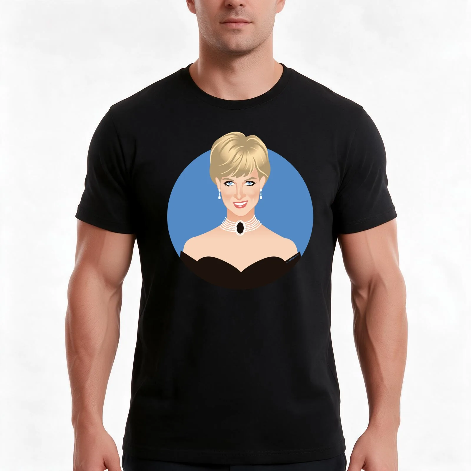 Lady Di T-Shirt, Summer Casual Cotton Tee, Oversized Streetwear Tops, Vintage Graphic Print, Loose Fit Short Sleeve, 100% Cotton