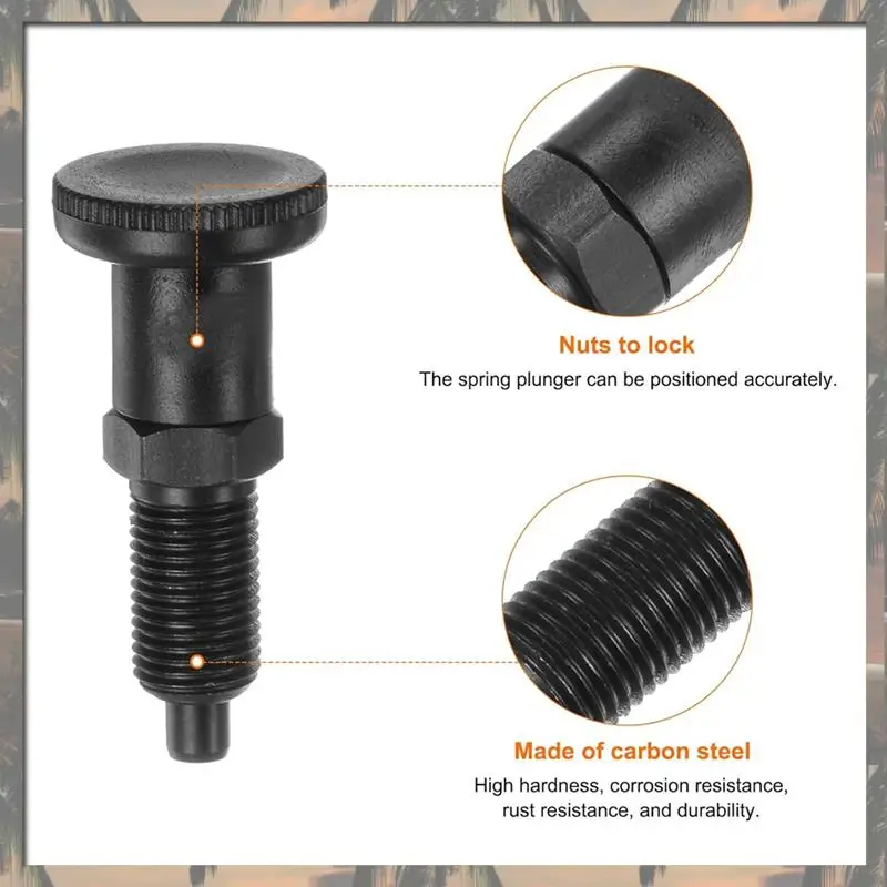 A70U Nieuwe 3 Stuks Push Fit Bal Neus Lente Plunger M10x1 draad 5Mm Pin Dia. Koolstofstaal Terugknop Plunger Intrekbare Plunger