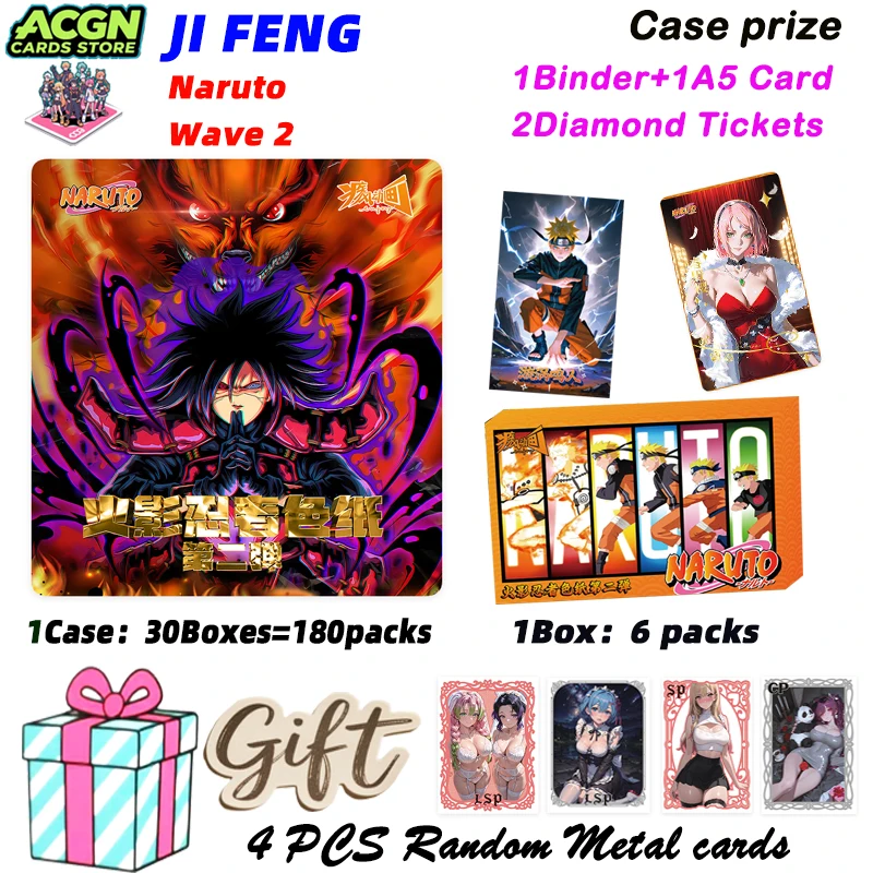

Newest JI FENG Naruto Wave 1 Board Japanese Anime Konoha Bonds Collection Cards Hinata Sakura Sasuke Booster Box TCG Hobby Gifts