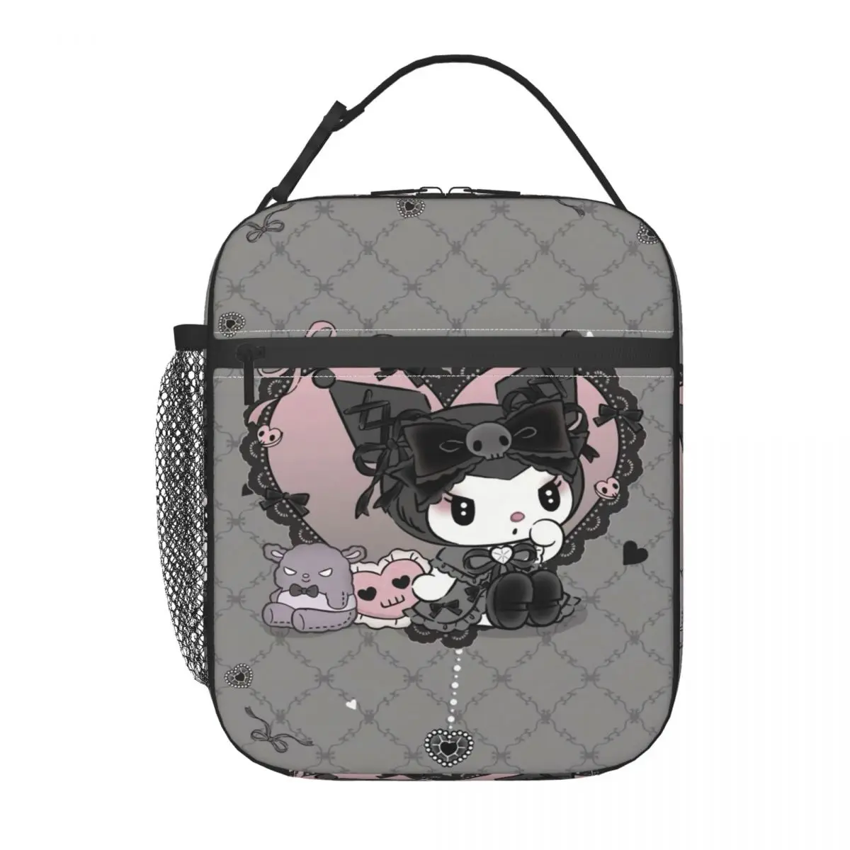 Custom Melody Kuromi Cartoon Lovers Insulated Lunch Bag for Women Waterproof Cooler Thermal Bento Box Beach Camping Travel