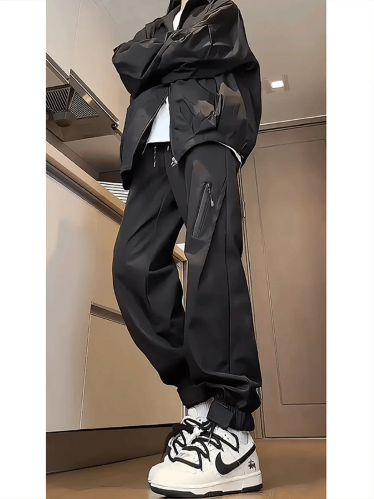 

American Sle Outdoor Waterproof Work Trousers Men's Autumn Winter Straight Leg Utili Pants Trendy High Street Vibe Cuffed...