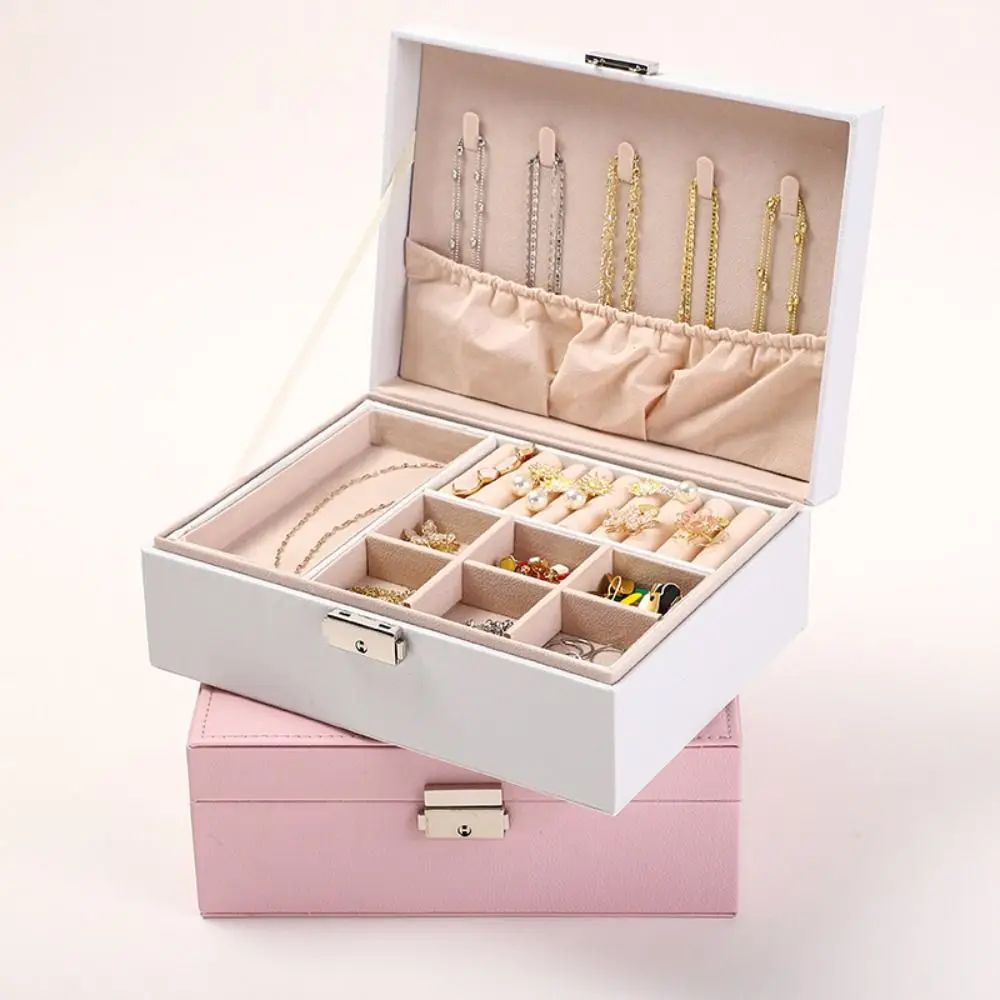 Jewelry Display Double Layer Jewelry Box Ornaments Case Storage Earring Holder Displays Box Packaging Double Storage