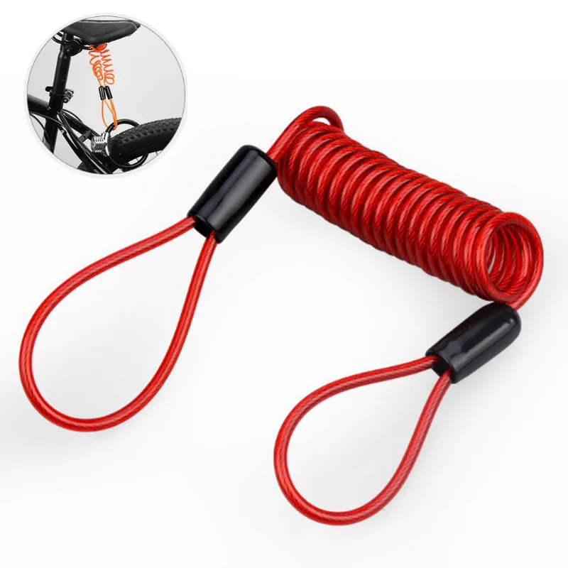Alarm Disc Lock Security Anti Thief Motorbike Motorcycle Wheel Disc Brake Alarm Lock & Bag And Reminder Spring Cable