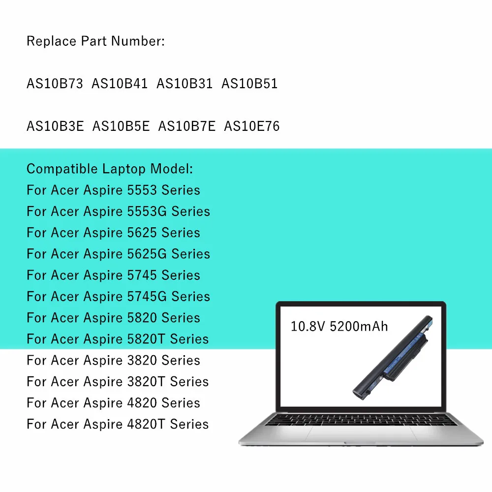 AS10B73 AS10B75 AS10E76 Аккумулятор для ноутбука AS10B51 для acer Aspire 5553 5553G 5625 5625G 5745 5745G Series