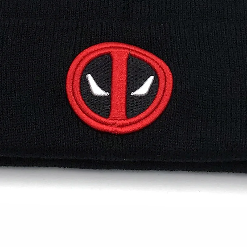 Hot Toys Deadpool Knitted Hat Cartoon Embroidered Beanie Hat Fashion Women Men Winter Warm Cap Christmas Gift