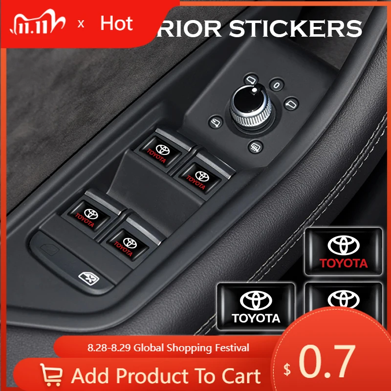 

Fot Toyota 2026 Новый 4/10 шт. наклейки для салона автомобиля, значки, автостайлинг, украшения, аксессуары для Toyota Rav4 Yaris hilux prius a