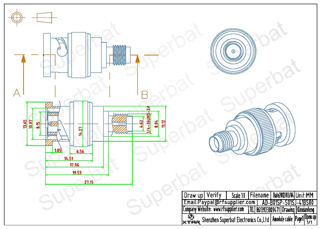 Superbat 5 Chiếc SMA-BNC Bộ Chuyển Đổi SMA Nữ Sang BNC Nam Thẳng RF Đồng Trục Cổng Kết Nối