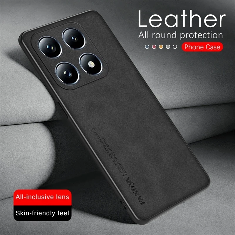 Xiaomi14TPro Case Sheepskin Leather Back Cover for Xiaomi14T Xiaomi 14T 14 T T14 Pro 14TPro Full Lens Protector Shockproof Coque