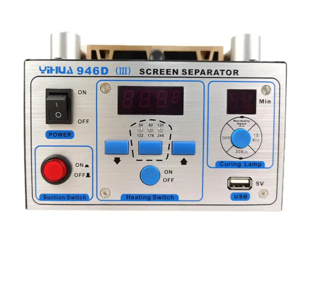 YIHUA-Mathiateur d'écran LCD 946D-III pour téléphone, avec plaque chauffante, lampe de polymérisation