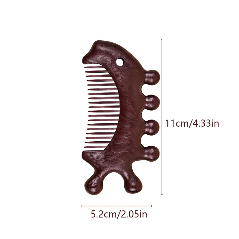 2PCS Pettine per massaggio Massaggiatore per la testa Pettine in legno di sandalo Pettine per balene Massaggio per raschiare il cuoio capelluto Strumento per massaggio del corpo per il trattamento dei capelli