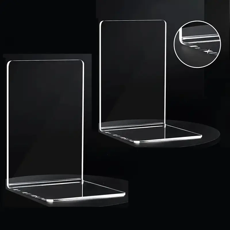 8-delige boekensteunen, doorzichtige boekensteunen voor planken, zware boekensteunen en desktop-organizer, boekenstopper voor boeken/films/cd