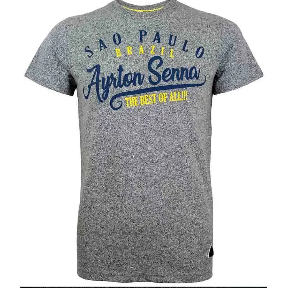 Ayrton Senna Vintage Sao Paulo Grey T-Shirt Medium Short Sleeves Cotton T Shirt Top Tee