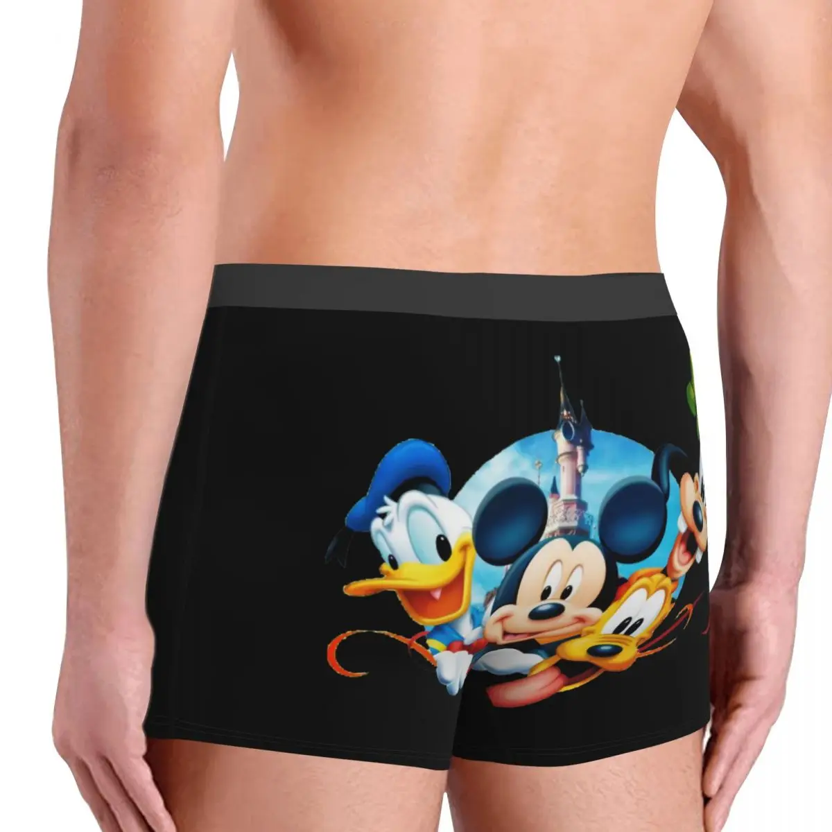 Custom Mickey Mouse Pluto Minnie Goofy Donald Duck Underwear Male Printed Boxer Shorts Panties Briefs Soft Underpants