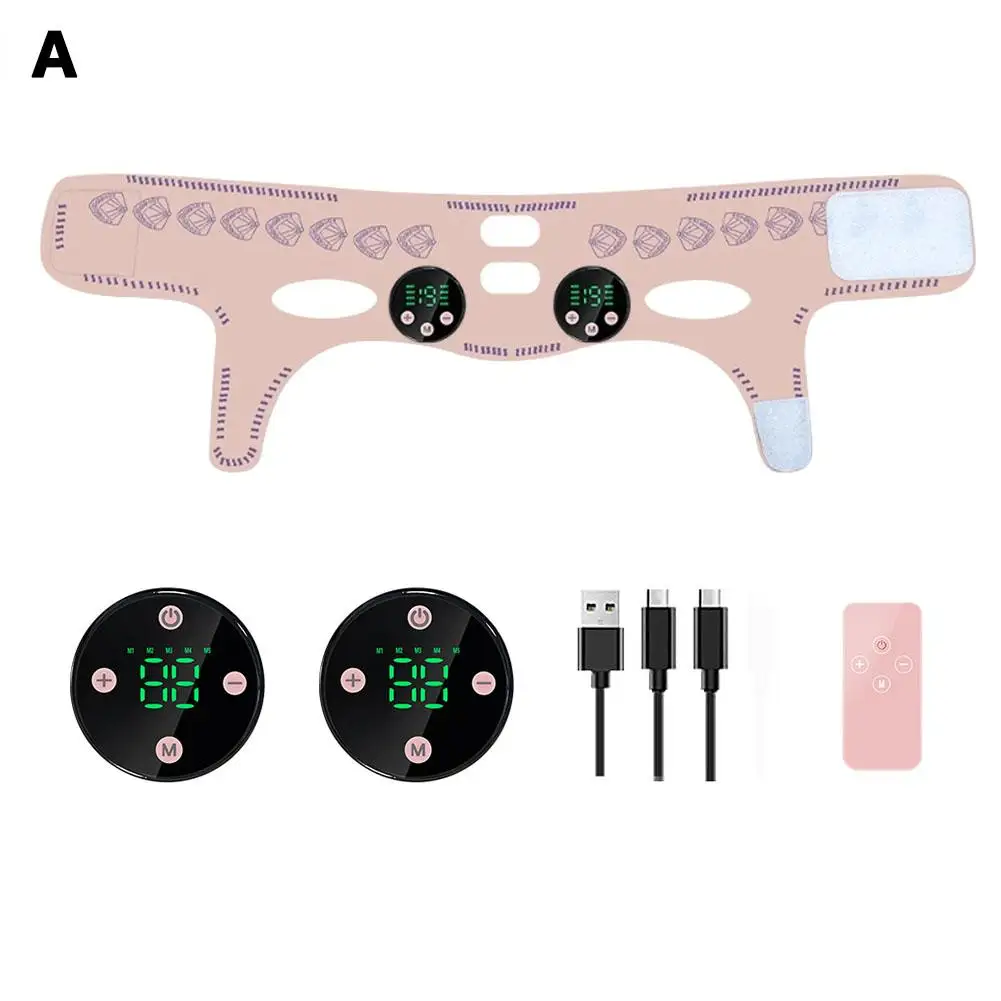 Ems cabeça massagem rosto relaxamento carregamento usb facial queixo levantamento bochecha reduzir cinta elevador emagrecimento dupla up máscara facial fina b0o5