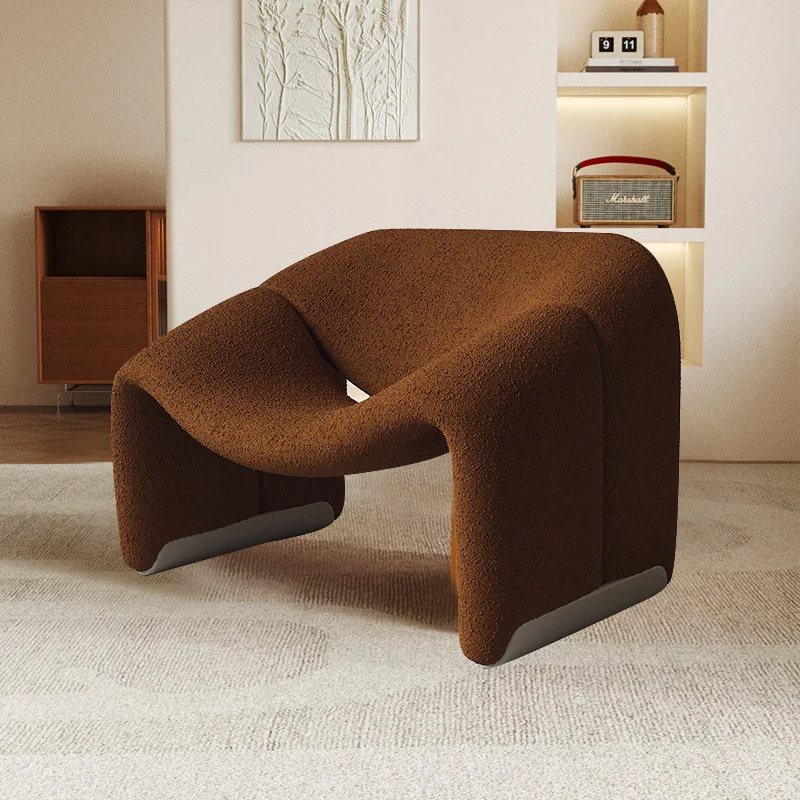 شرفة غرفة المعيشة غرفة النوم المبتسمة أريكة واحدة كسول التفاوض الاستقبال منطقة الصالة طاولات الترفيه في القرون الوسطى أثاث المنزل #3