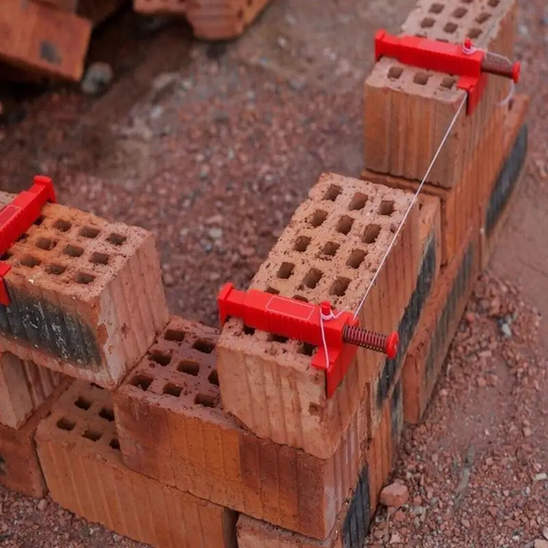 

29EB 2PCs Brick Liner Runner Leveling Measuring Wire Drawer Tool Fixers Brick Line Clips Puller Wire Clamps For Building