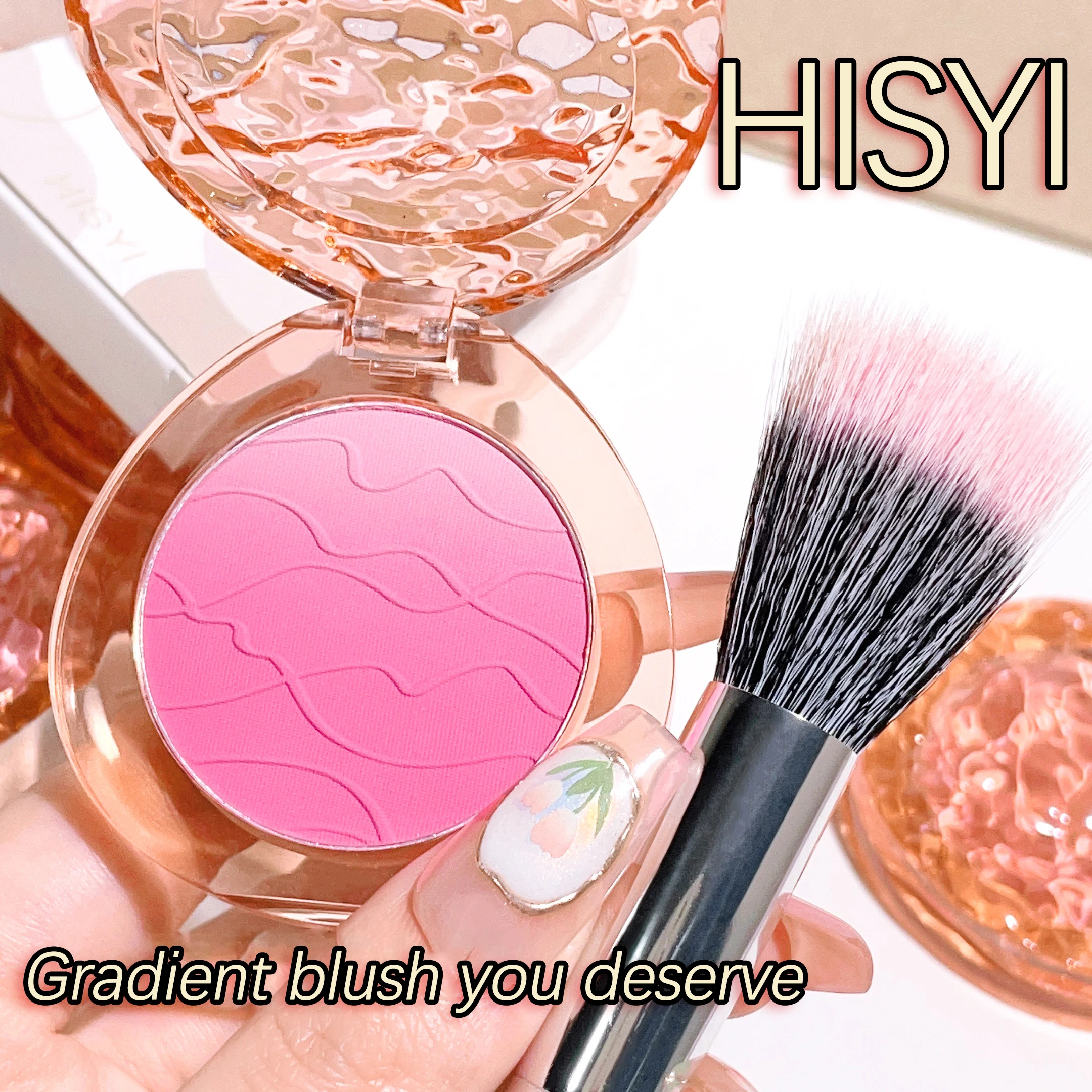 HISYI süßes, süßes Pop-, Farbverlaufs-Rouge, mattes, zartes, tägliches Nude-Make-up, hellt die Farbe auf, entfernt natürliche Studenten auf