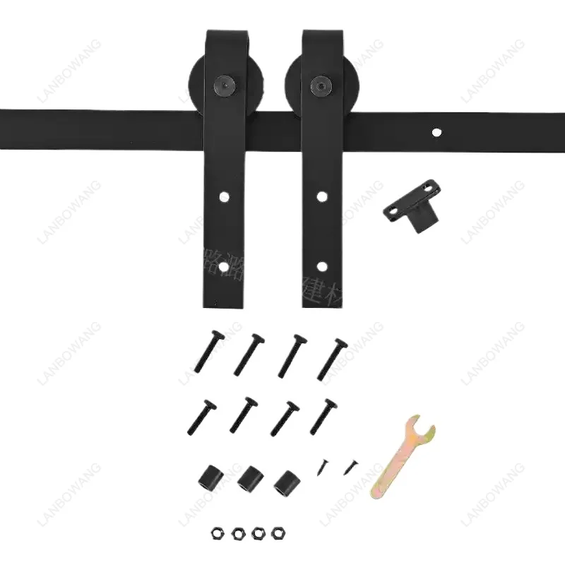 Sliding Barn Door Track Carbon Steel Hanging Rail Retro Guide Rail For Wooden Sliding Door Home Hardware Accessory view 4