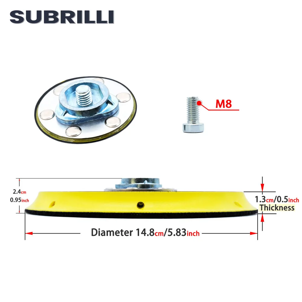 6 นิ้ว Multi-Functional Sanding แผ่นสุ่ม Orbit ขัด Sander Disc 5/16 "* 24 M8 สกรู Backer Pad
