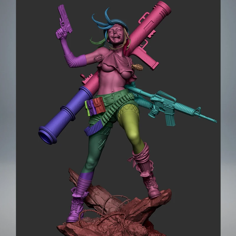 26CM Game Character 6656 Tank Girl 3D Print Model Kit Unassembled Unpainted Custom Jigsaw Puzzle GK Figure