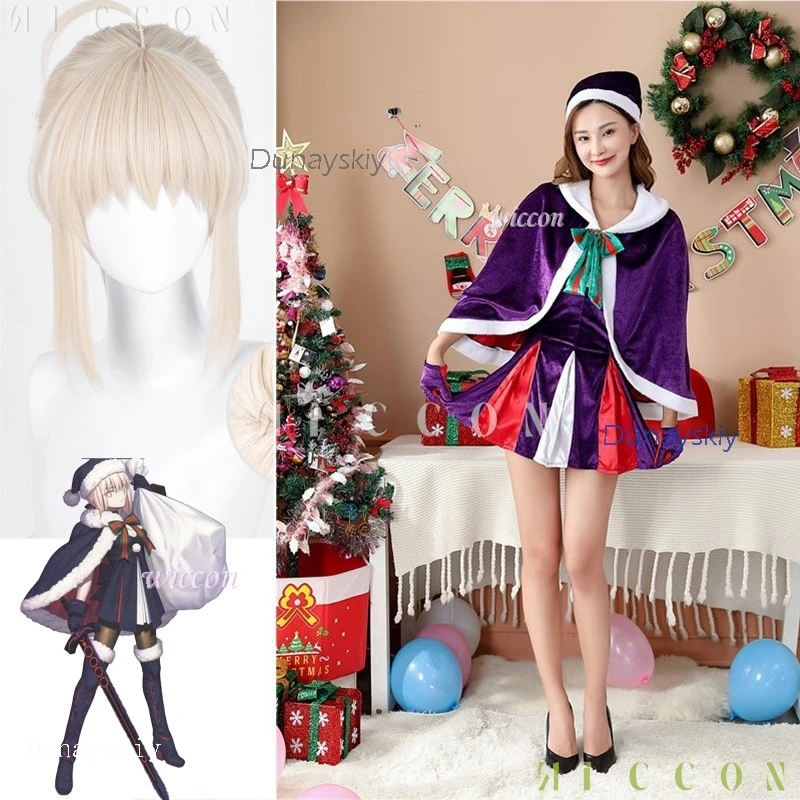 Disfraz Halloweeen Santa Alter Altria Pendragon Christmas Cosplay Costume Finger Style Saber Fate Fgo Anime Game Cosplay Mujer A