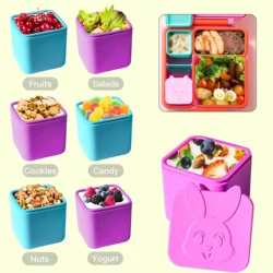 1-10PCS Reusable Snack Box with Lid Silicone Kid's Lunch Box Spill-proof Sauce Box Food Storage Box Food Dispensers