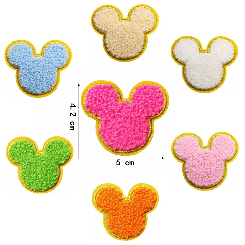 7pc/lot Carton Patches Iron-on Towel Applique Chenille embroidery patch for jackets clothing Accessories Supplier