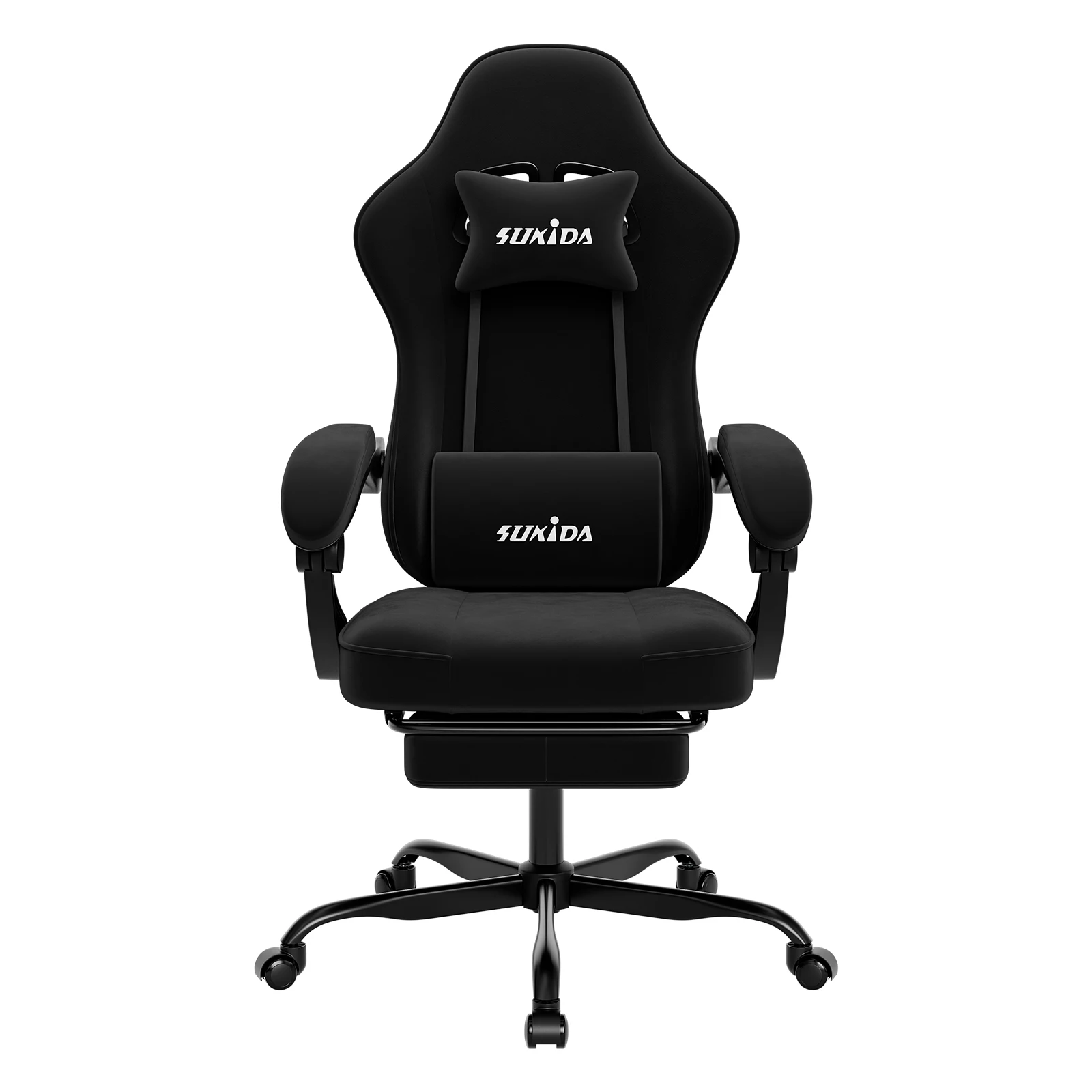 SUKIDA gamingstoel met voetsteun, PC-stoel met racestoelontwerp, ergonomische bureaustoel verstelbaar met lendensteun